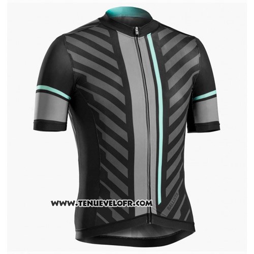 2016 Maillot Ciclismo Trek Bontrager Noir et Gris Manches Courtes et Cuissard